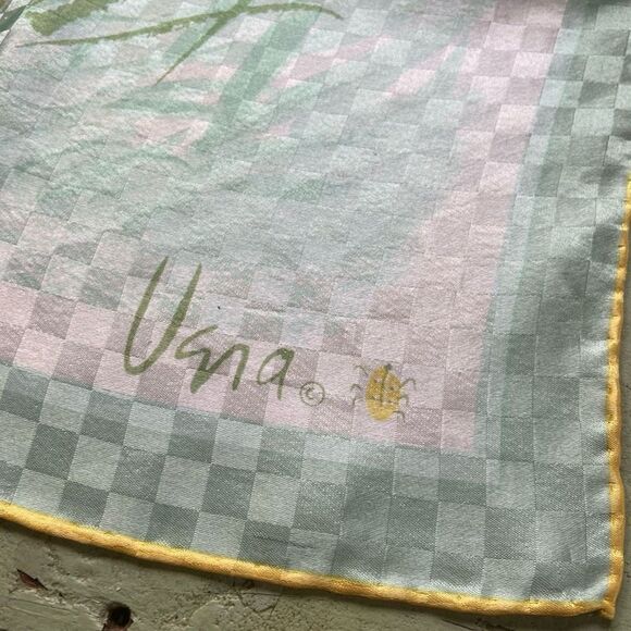 Vera Neumann Silk Scarf Wrap Featuring Scenic Japanise Outlook 25" - Picture 9 of 10